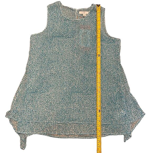 Fever NEW Sleeveless Layered Aqua Speckle Shirt Size Medium - Picture 3 of 4